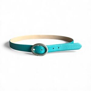 Kenneth Cole made in Italy Tiffany blue Leather women’s Belt Sz Large